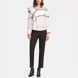 NWOT DKNY ruffled cold shoulder blouse